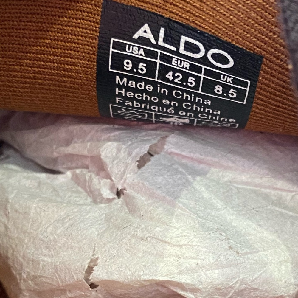 Aldo Brown Two Tone Canvas & Leather Oxford Shoe Size 9.5 - Picture 8 of 9